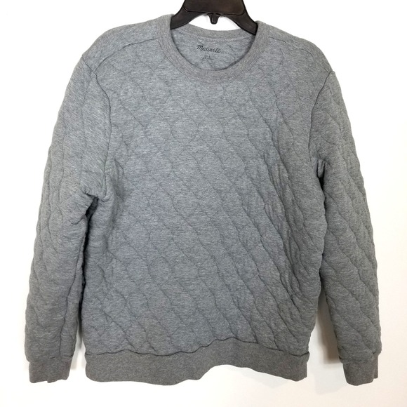 Madewell Tops - Madewell Women Quilted Sweatshirt Pullover Sz L Gray Thick Outdoor Casual